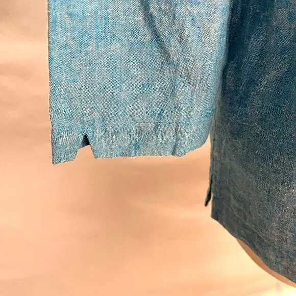 NWT VTG NORM THOMPSONBlue Linen & Cotton Blend Lightweight BlazerWomen's